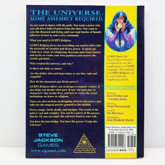 GURPS Religion RPG Book Naylor Julian Steve Jackson Game First Edition 3rd Print - Picture 2 of 9